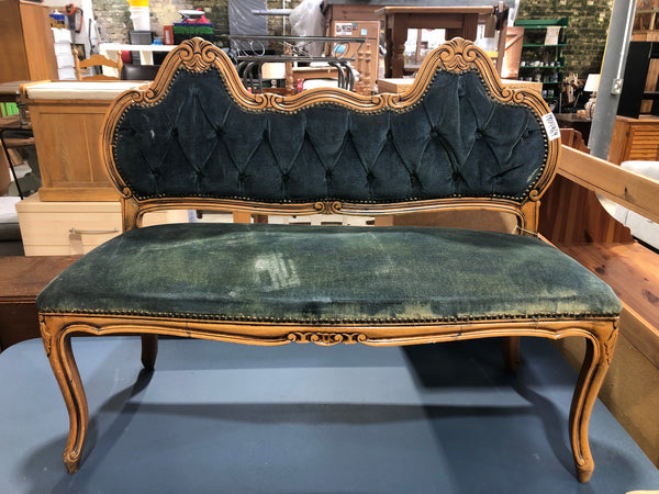 Small French Style Velvet Hallway Sofa