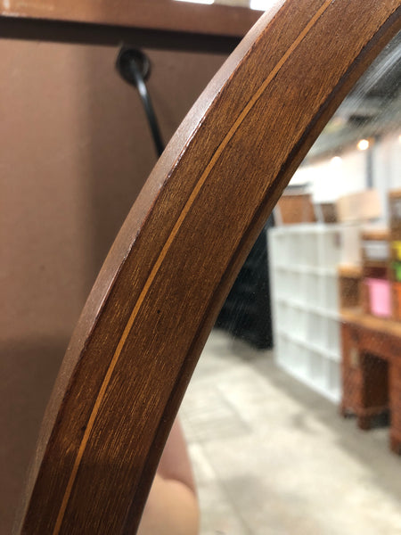 Inlaid Detail Dressing Table & Oval Mirror