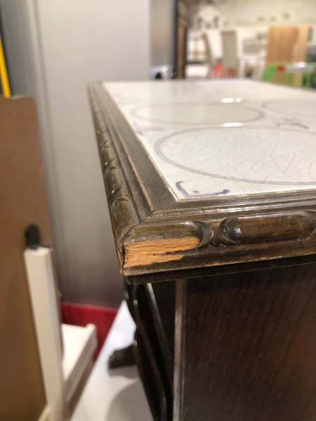 Antique Tiled Top Magazine Rack