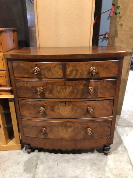 Walnut & Flamed Mahogany Tallboy