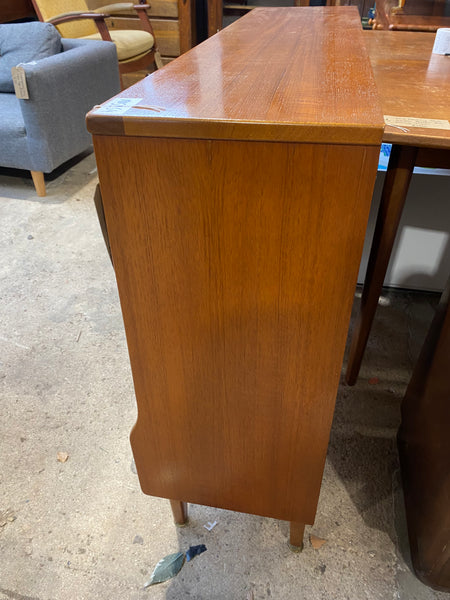 Mid Century 2 Drawer Teak Display Bookcase