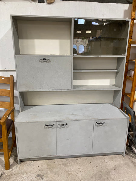 Grey Painted Display Cabinet Storage Unit