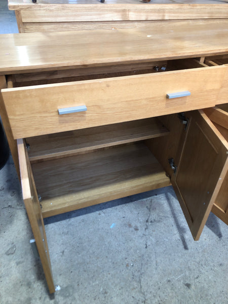Oak Veneer Sideboard With Drawers and Cupboard