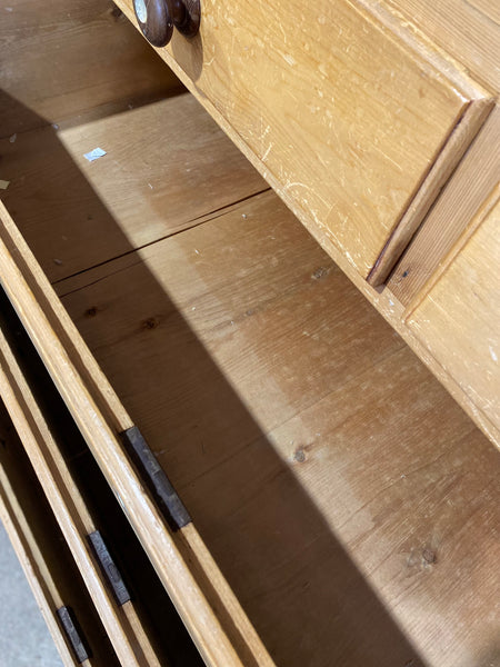 Large Rustic Pine Chest of Drawers