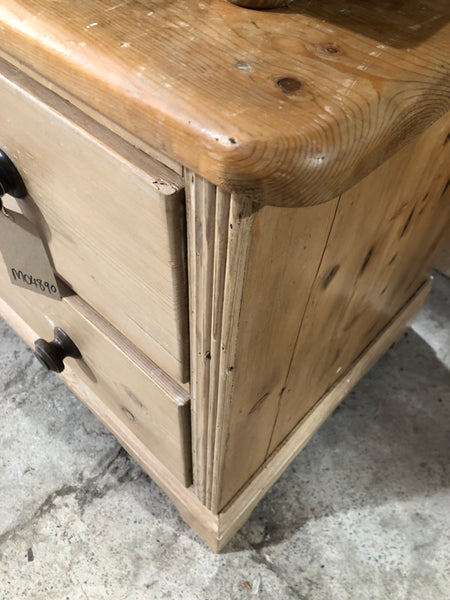 Rustic Pine Low Chest of 2 Drawers
