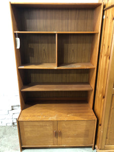 Teak Mid Century Bookcase above Cupboard