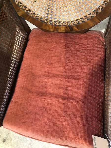 Art Deco Cane & Walnut Framed Armchair