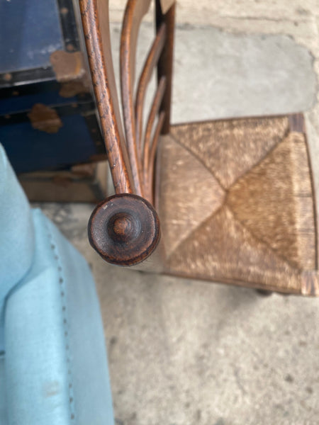 Antique Ladder-Back Rush Chair