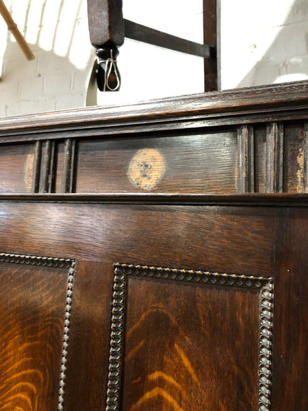 Antique Dark Wood Triple Wardrobe