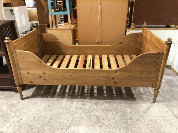 Vintage Pine Sleigh Bed