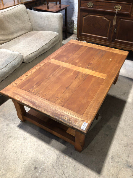Solid Wooden Coffee Table with Three Drawers
