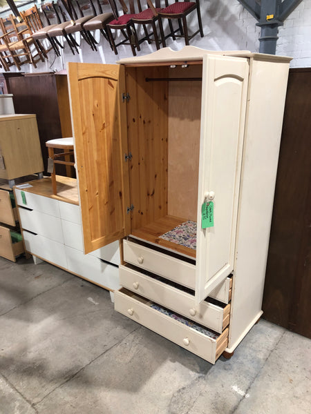 Pine Painted Wardrobe - REF