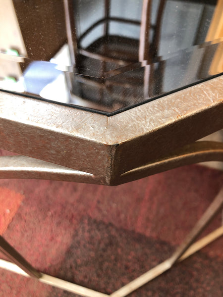 Octagonal Coffee Table with Mirrored Top