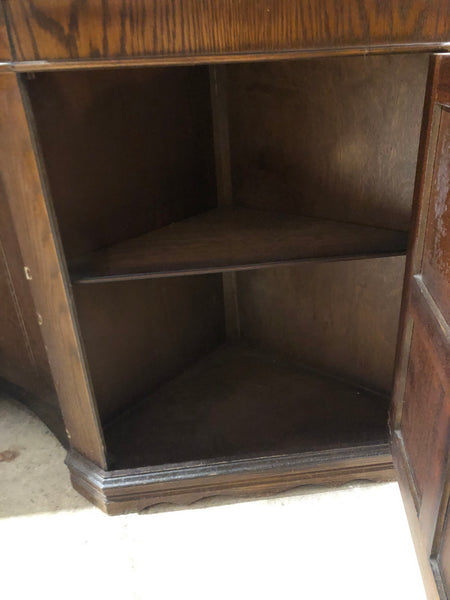 Dark Wood Corner Display Cabinet