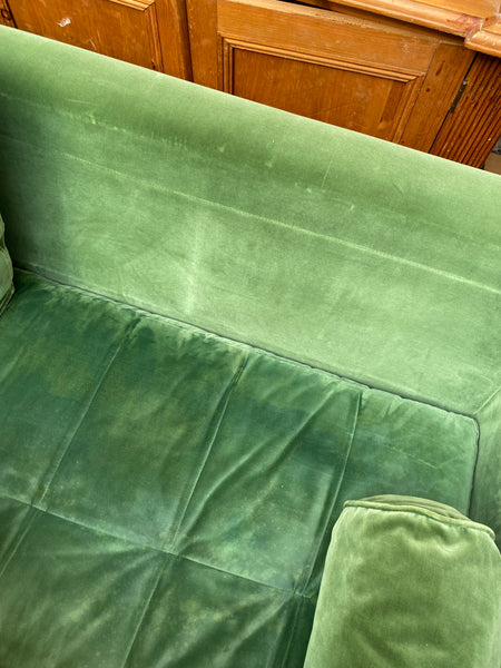 Green Velvet Sofa & Ottoman