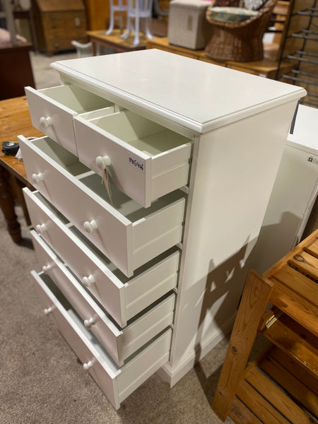 White Tallboy Chest of Drawers