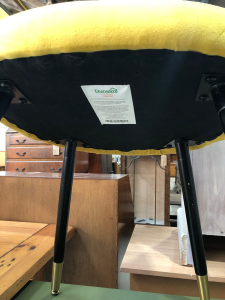 Yellow Scalloped Back Chair