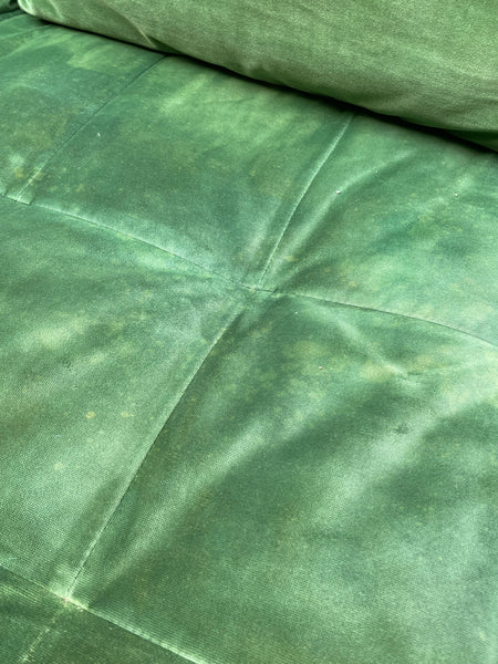 Green Velvet Sofa & Ottoman