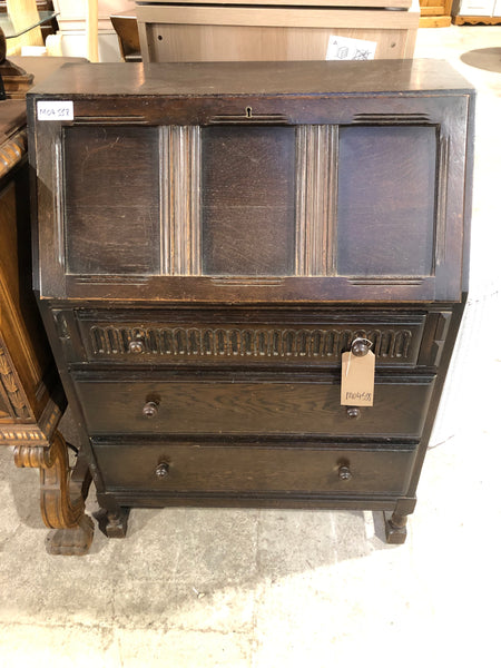 Vintage Dark Oak Bureau
