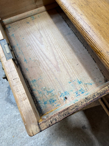Rustic Pine Pedestal Desk