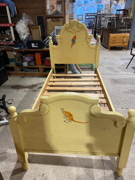 Painted Yellow Single Bedframe