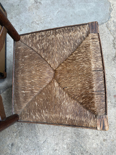 Antique Ladder-Back Rush Chair