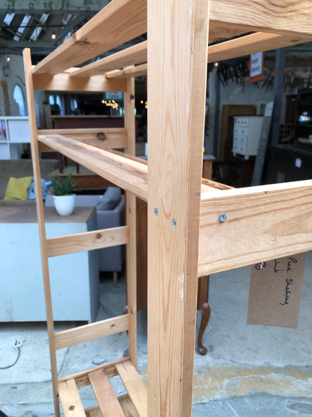 Pine Shelving Unit with Hanging Rail