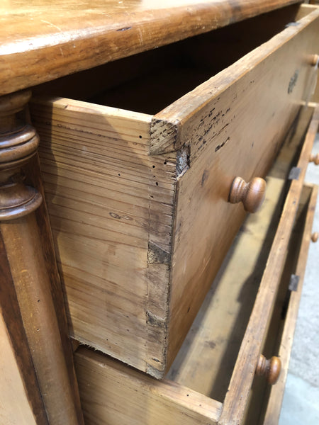 Rustic Vintage Pine Chest of Drawers