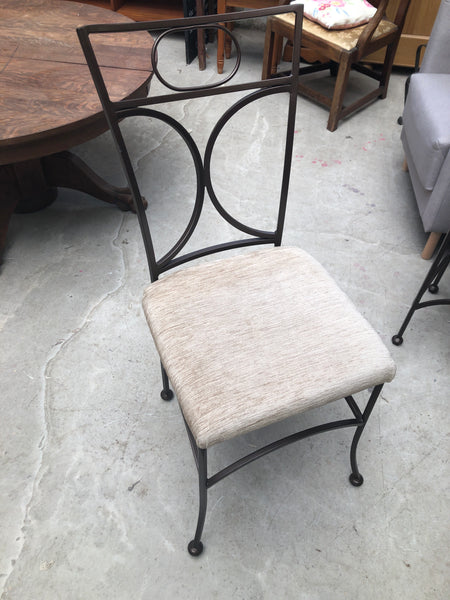 Circular Metal & Glass Table & 6 Chairs