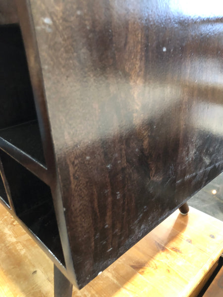 Contemporary Dark Stained Compact Sideboard with Wine Rack
