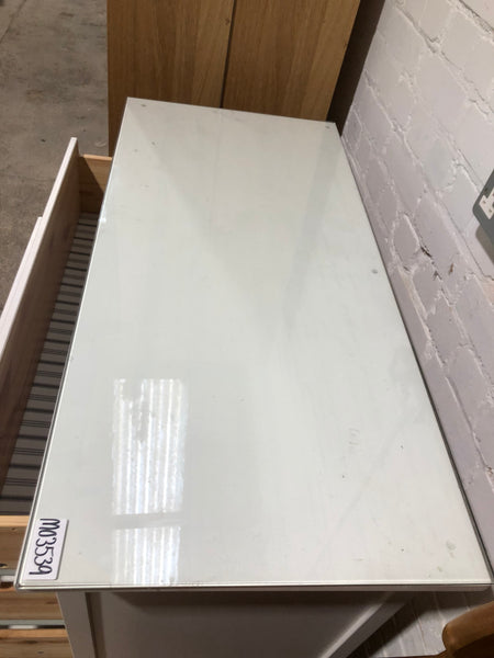 White Chest of Drawers with Glass Top