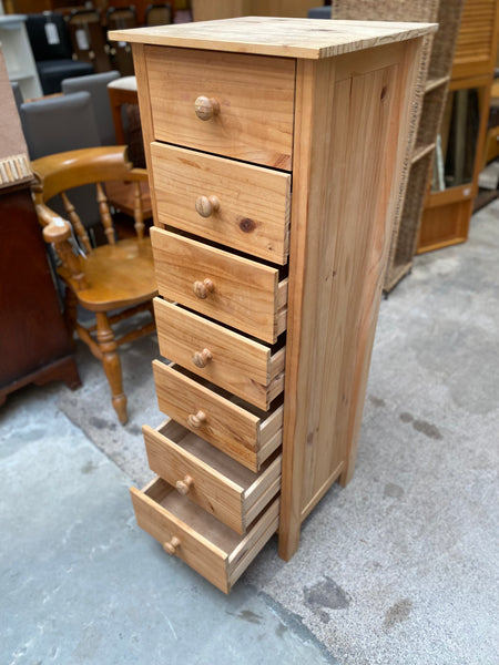 REF - Tall Pine Seven Drawer Chest of Drawers