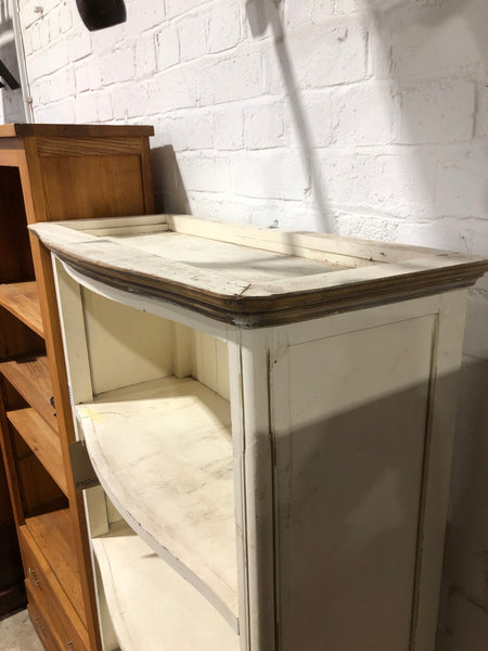 Tall White Wooden Bookshelf with Drawers