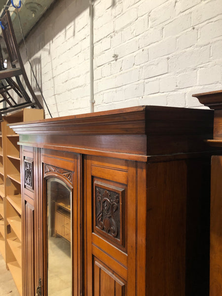 Vintage Single Door Wardrobe with Carved Detail
