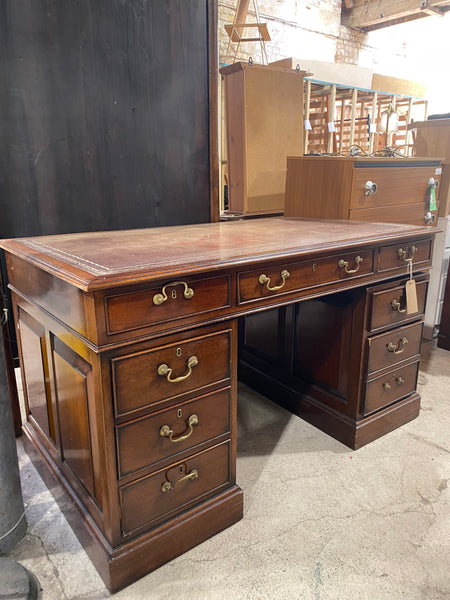 Vintage Leather Top Captains Desk