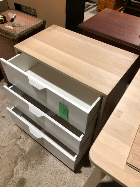 GHC - REF - Chest of 3 White & Veneer Drawers