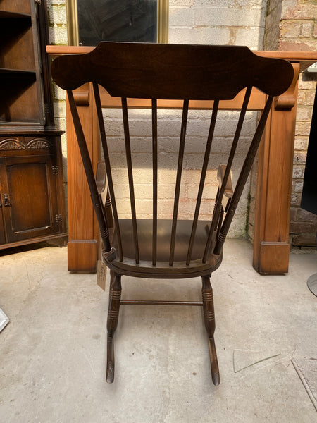 Antique Spindle Back Farmhouse Rocking Chair
