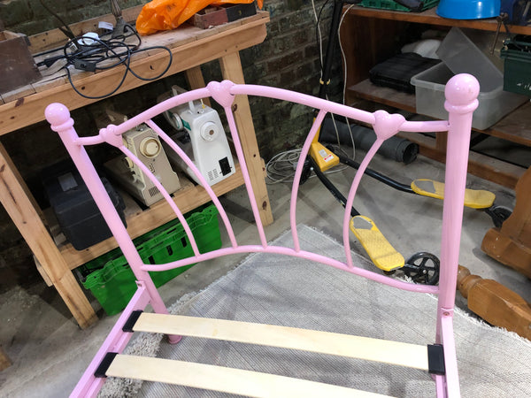 Pink Metal Single Bedframe