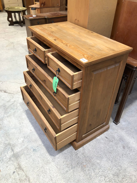 Solid Pine Chest of Drawers - REF