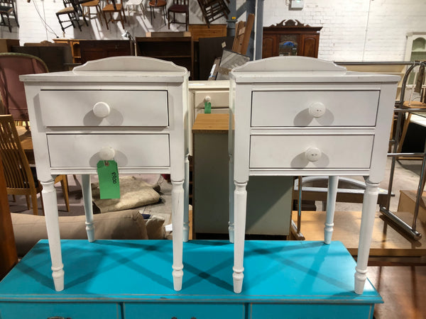 Pair of white Bedside Drawers - REF