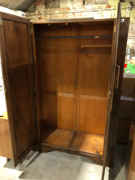 Art Deco Oak Double Wardrobe