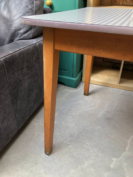 GHC - Mid Century Style Gingham Top Kitchen Table