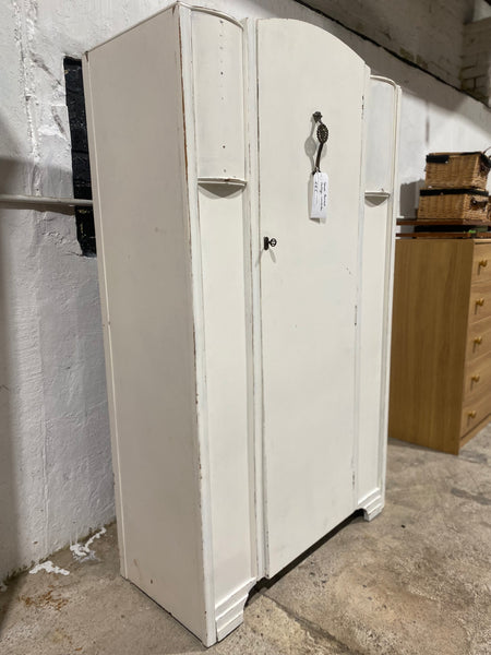 Vintage White Painted Single Wardrobe