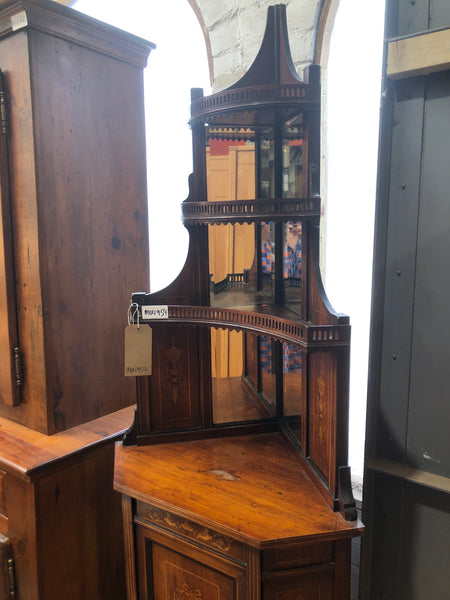 Decorative Inlaid Mirrored Corner Unit