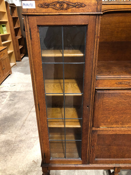 Vintage Oak Side by Side Bureau Bookcase