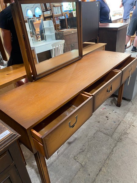 Mid-Century Teak Veneer Dressing table with mirror