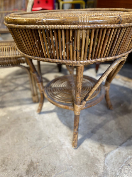 Rattan Set Coffee Table & 2 Chairs