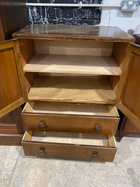 Vintage Oak Veneer Linen Cupboard
