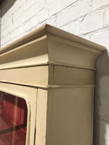 Large Painted Dresser with Glass Cabinet