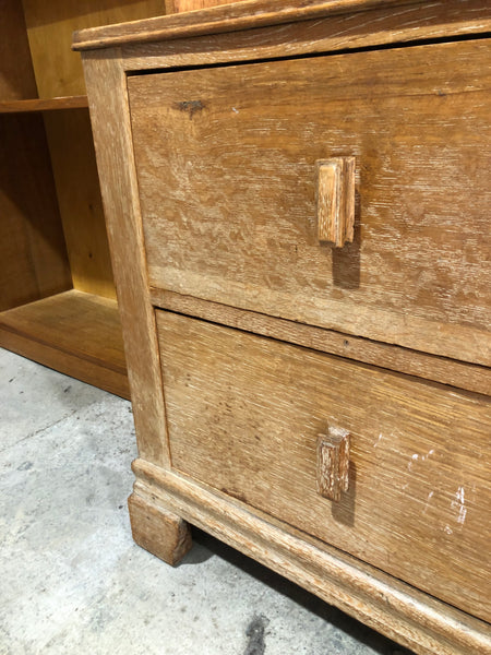 Vintage Low Oak Chest of Drawers